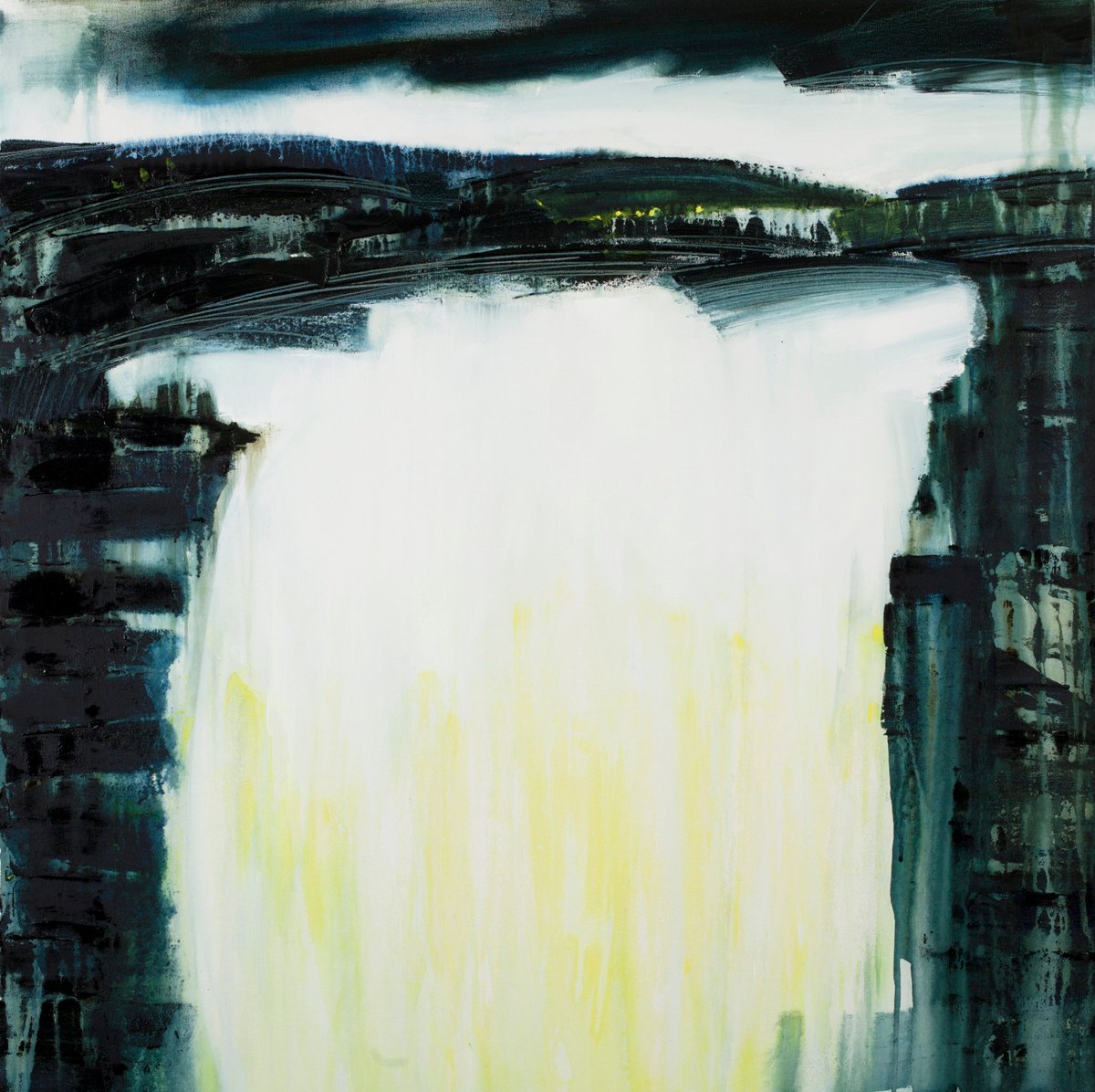 Abstract Landscape Oil Painting By Gina Parr, 39 X 39, A Fading Light, Original Artwork