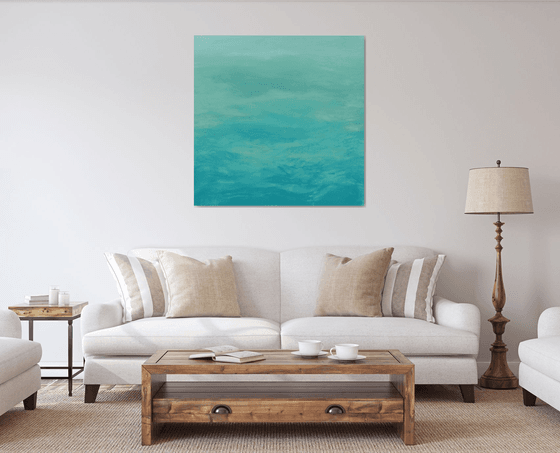 Soft Blue Greens - Modern Abstract Expressionist Seascape