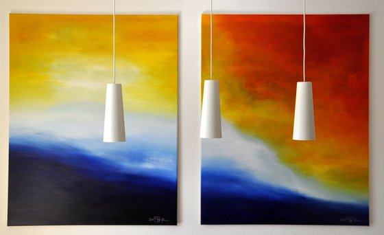 WAITING FOR YOU ON PRISTINE SHORES (triptych)