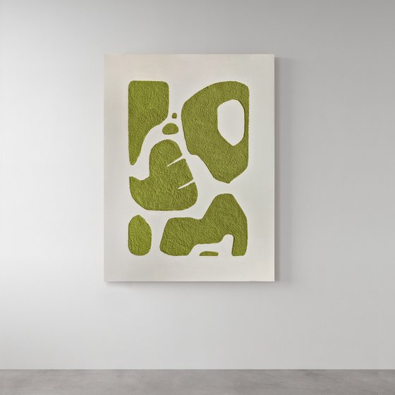 "Olive bay 6" Textured olive abstract art