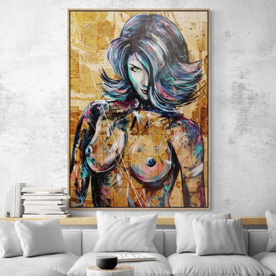 How To "Vixen" 140cm x 100cm Textured Book Page Abstract Realism Art