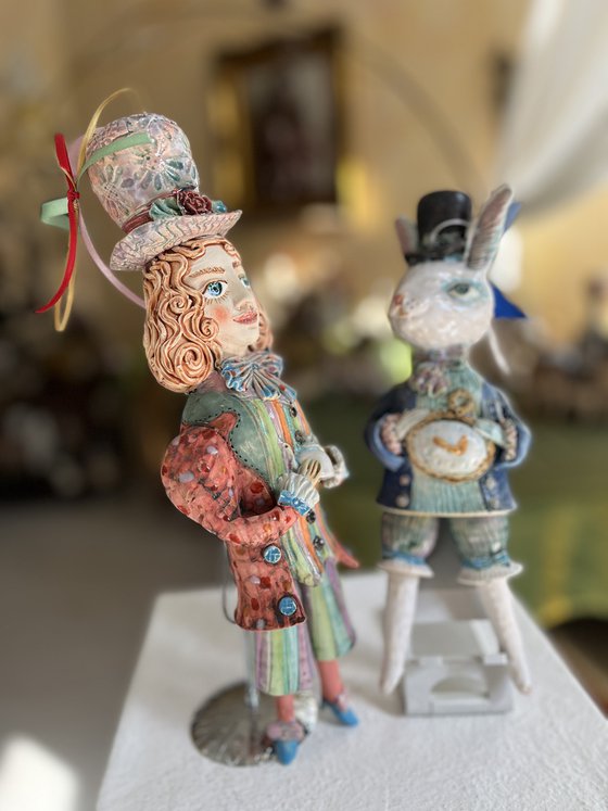 Hatter with the Rabbit, time for a tea.