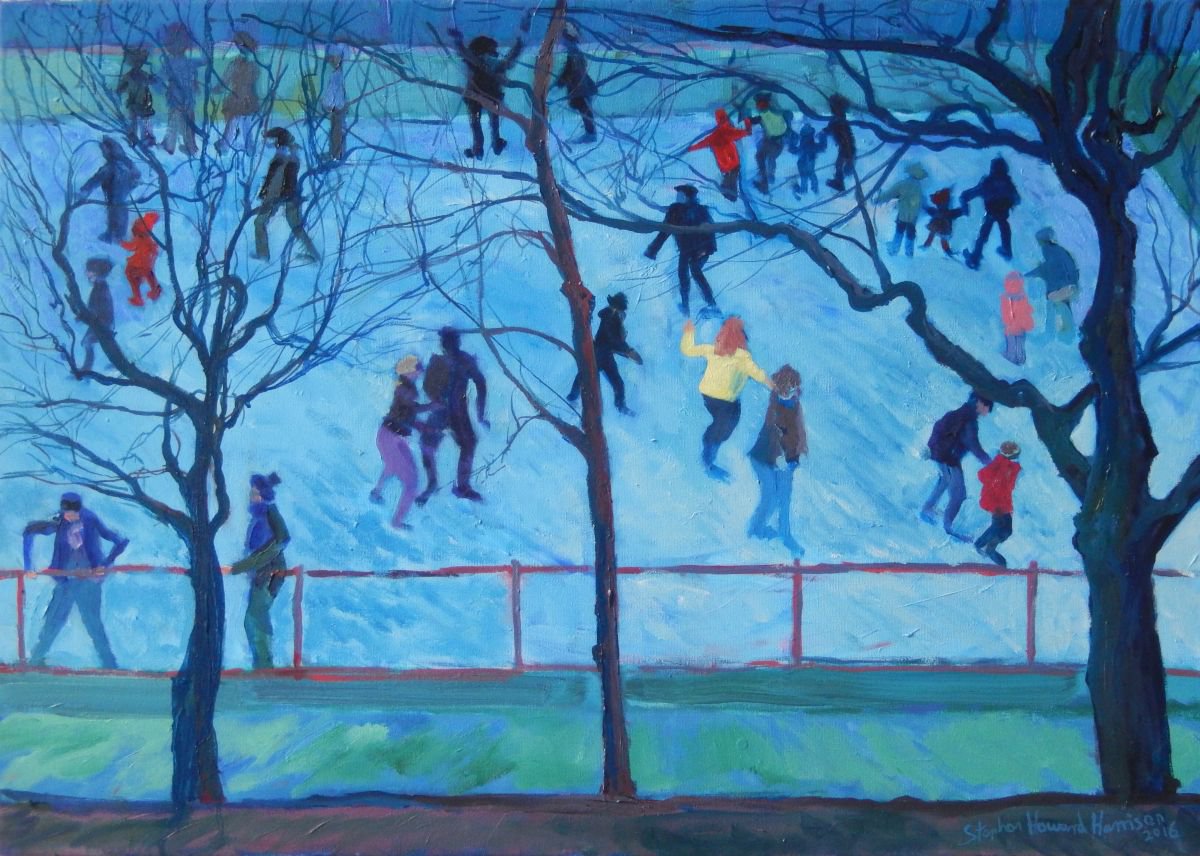 Skating Scene, Princes Street Gardens, Edinburgh by Stephen Howard Harrison