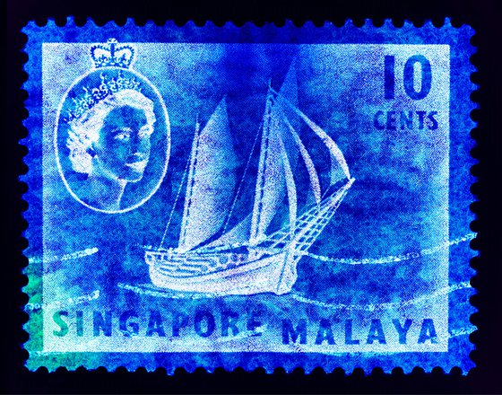 Heidler & Heeps Singapore Stamp Collection '10 cents QEII Ship Series (Blue)'