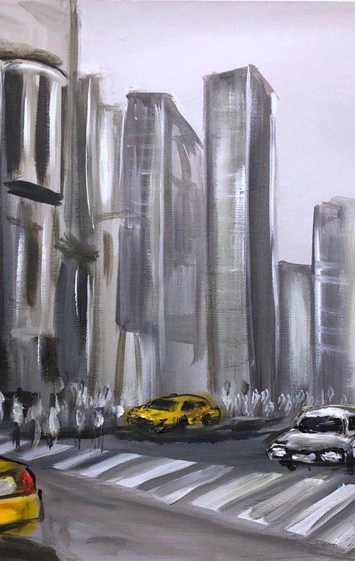 Yellow Cabs And Crossing by Aisha Haider