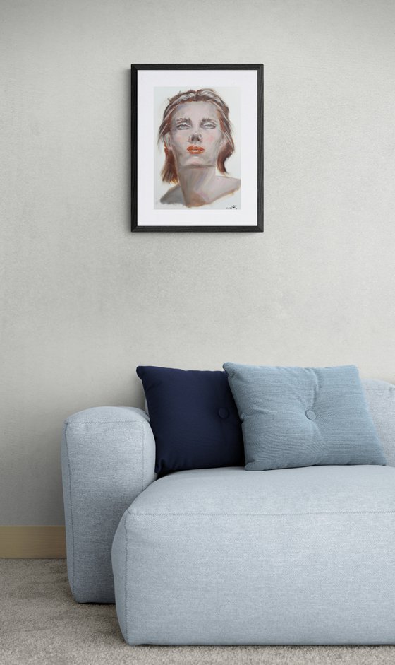 Woman portrait. Etude style. 38 x 27 cm/ 15 x 10.6 in