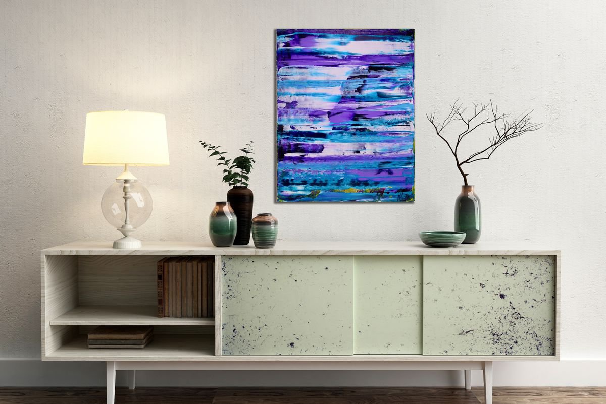 Abstract Acrylic Painting By Nestor Toro, 16 X 20", Unexpected Turbulence Ii, Original Artwork