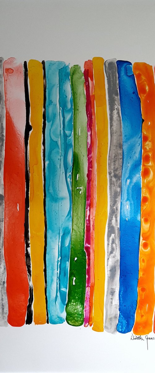 Orange Stripes by Wioletta Gancarz