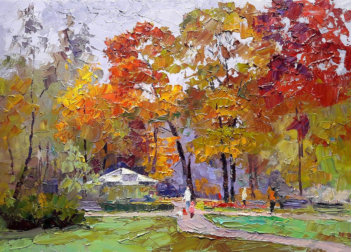 Oil painting In the park Serdyuk Boris Petrovich nSerb830 by Boris Serdyuk