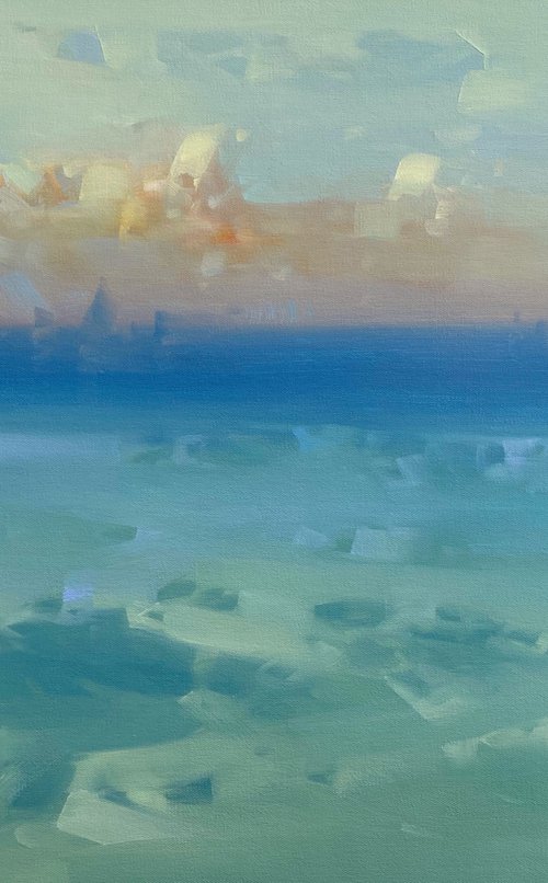 Bay, Original oil painting, Handmade artwork, One of a kind by Vahe Yeremyan