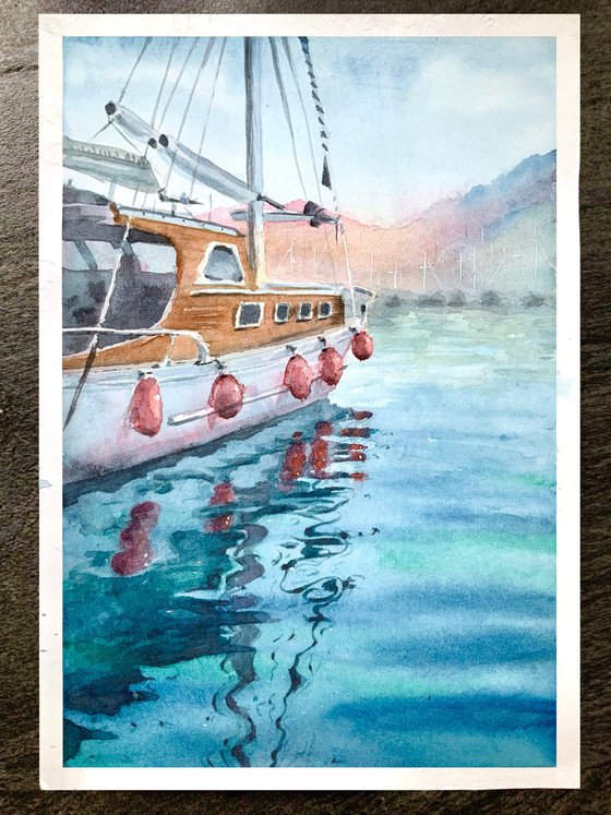 Sailboat in Evening Light