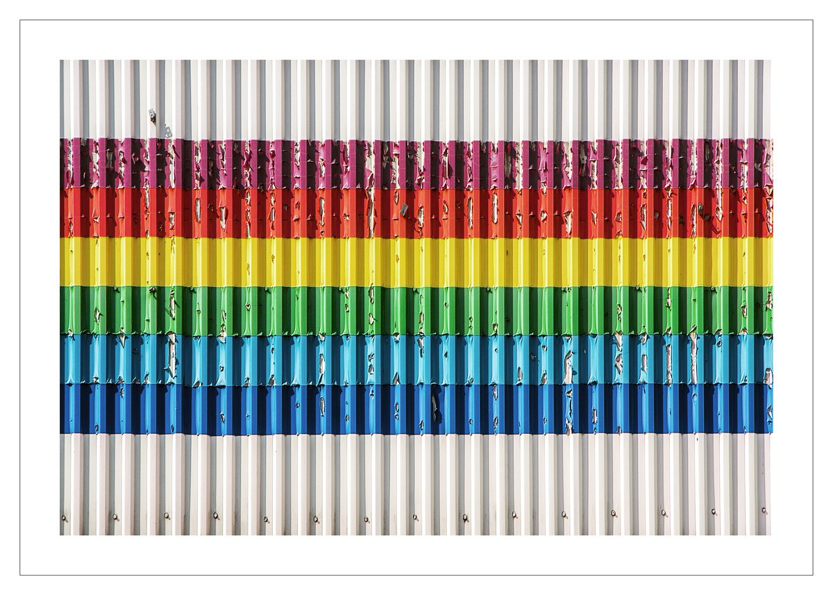 Geometric Abstract Photograph By Beata Podwysocka, 28 X 20, Facade 73 (Rainbow), Original Artwork