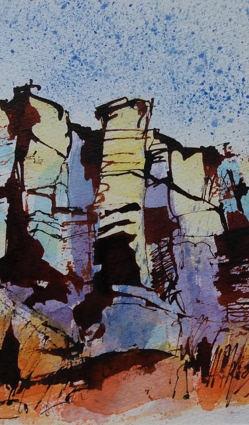 Stanage crags, Peak District by Jean  Luce