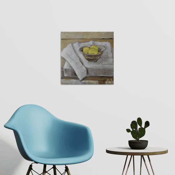 Japanese bowl on a checkered towel