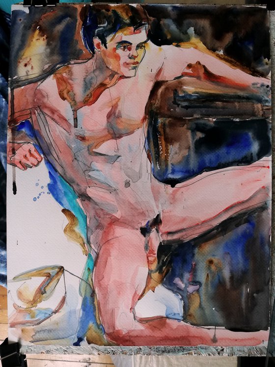 Male Nude with Hat (October Version)