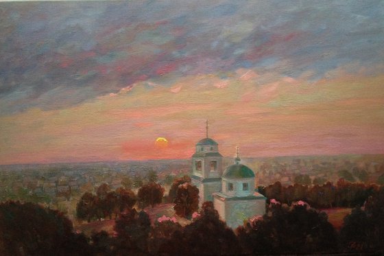 Ukrainian artwork landscape church