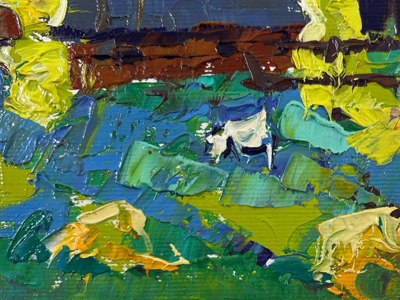 Moonlit night in the village