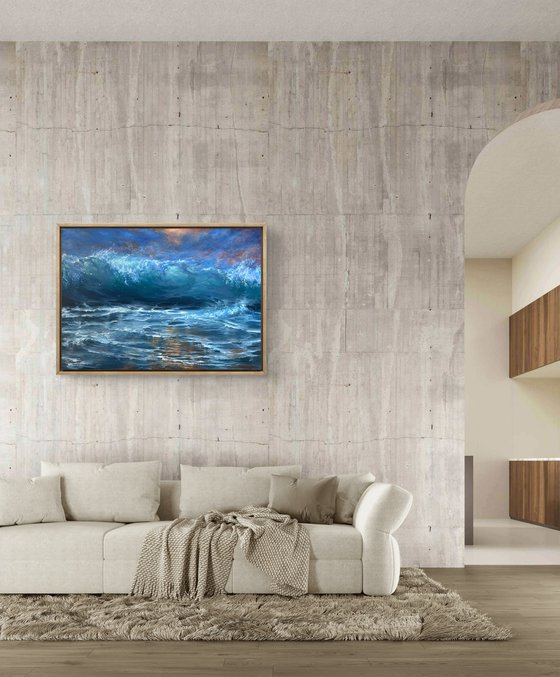 Stormy Evening - breaking wave