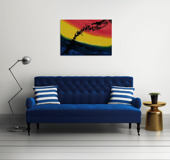 Skyline I, the series, 100x70 cm, Deep edge, LARGE XL, Original abstract painting, oil on canvas