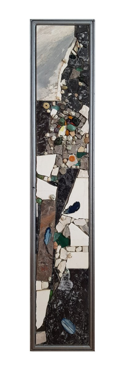 Organic Abstract Relief By Ognyan Hristov, 10 X 53", "Fragment - G13", Original Artwork