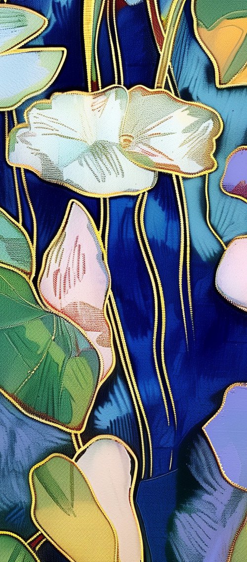 Water Lilies in Midnight Blue #1 by V+V Kniazievi