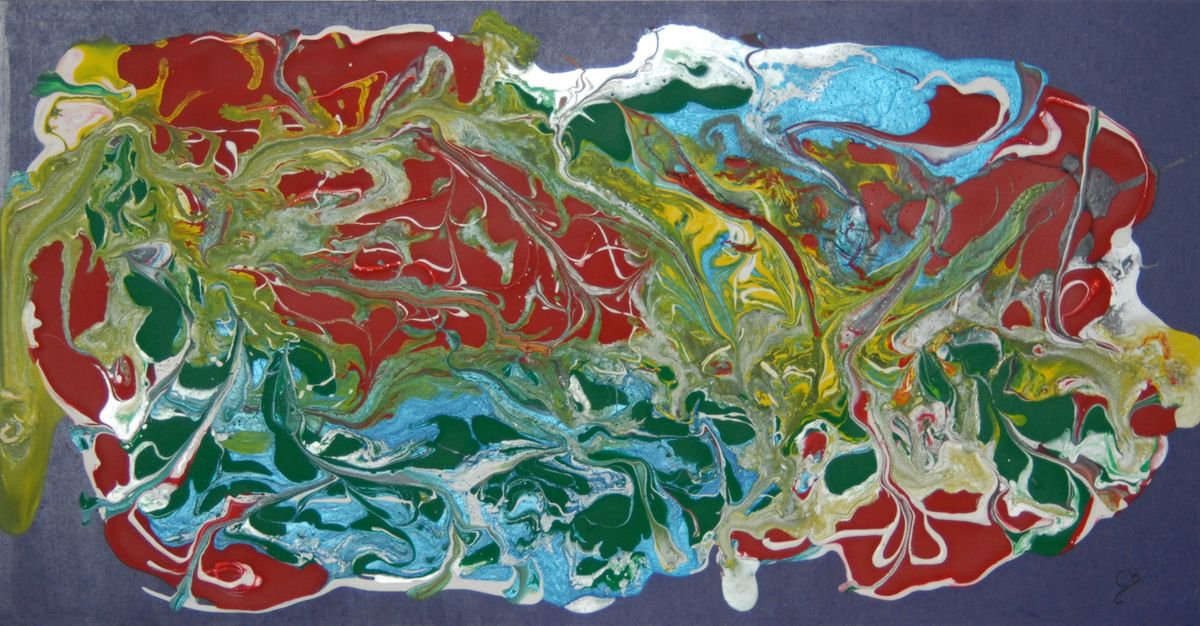 Abstract Animal Acrylic Painting By Cb., 31 X 17, A Nice Pease Of Pork, Original Artwork