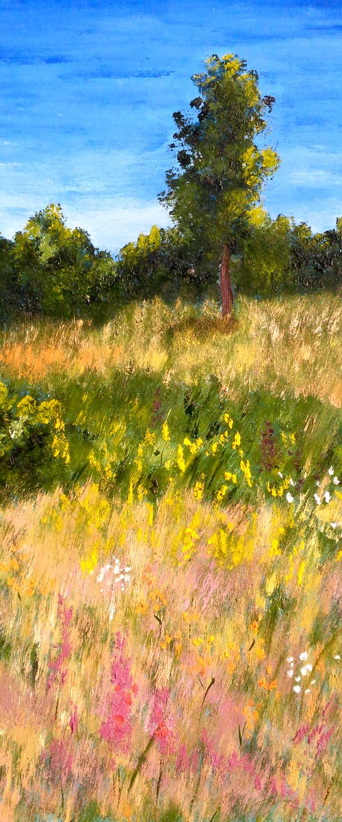Meadow Wildflowers original oil paintin by Halyna Kirichenko