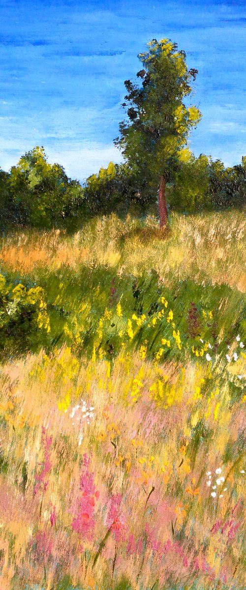 Meadow Wildflowers Painting by Halyna Kirichenko