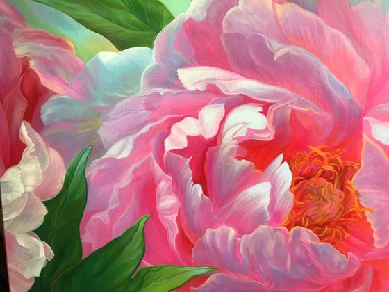 Peony on the sun