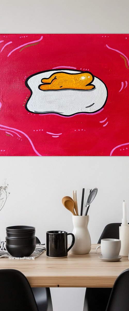 Sunny Side Egg Painting Bold Canvas Art by Amelia Taylor