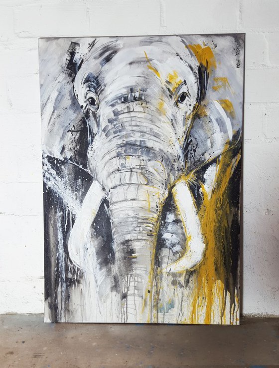 Elephant #4 - Large Painting 70 x 100 cm