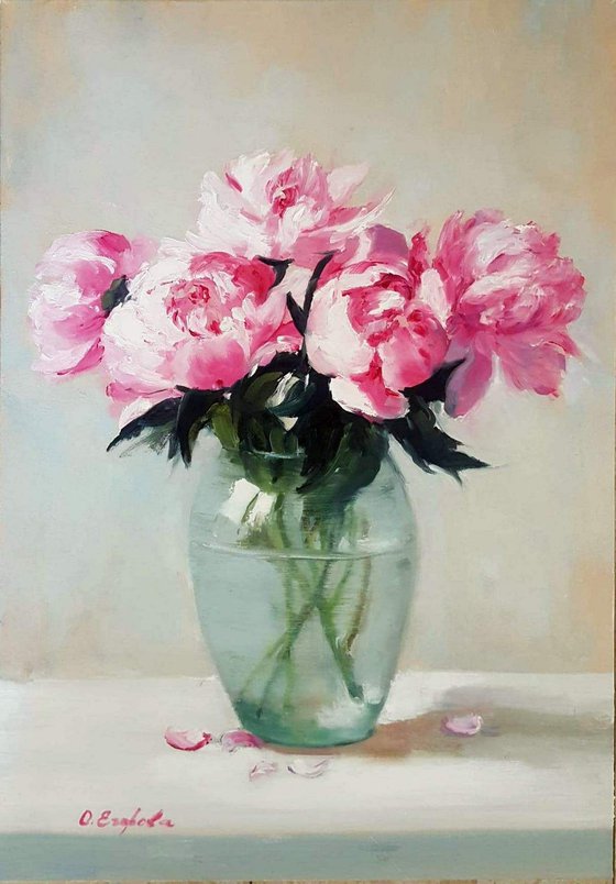 Peonies in vase