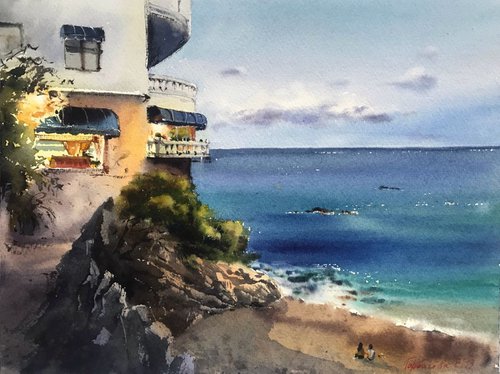 Hotel on the beach, Spain by Eugenia Gorbacheva