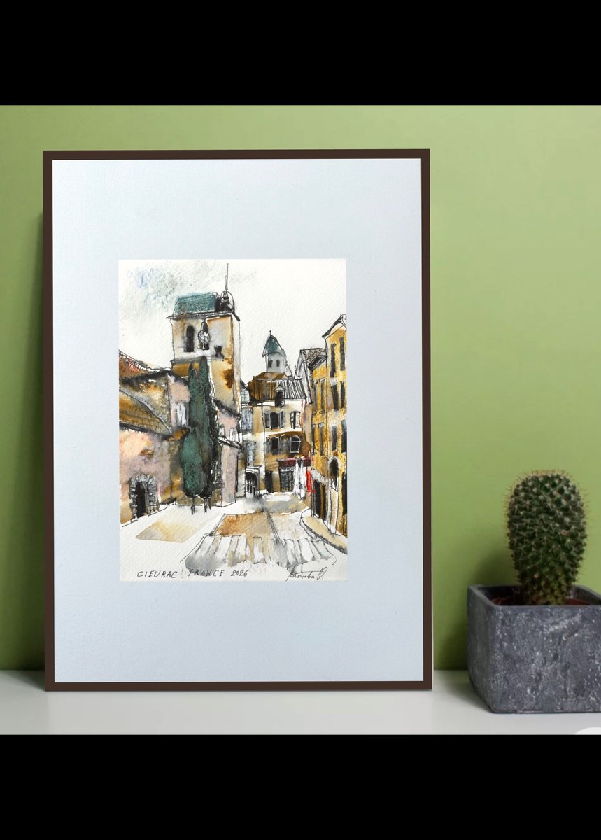 Drawing , Cityscape. Quiet Streets By Olha Laptieva, 6 X 8, Artwork For Sale On Artfinder