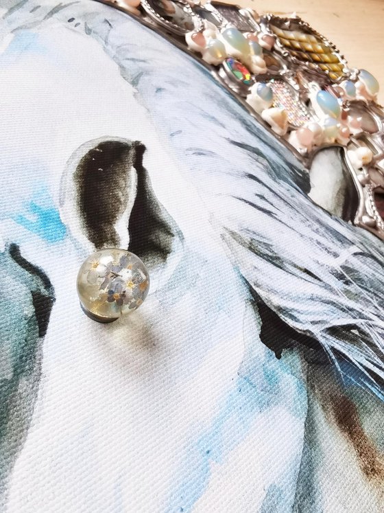 Moonlit White Horse. Tenderness