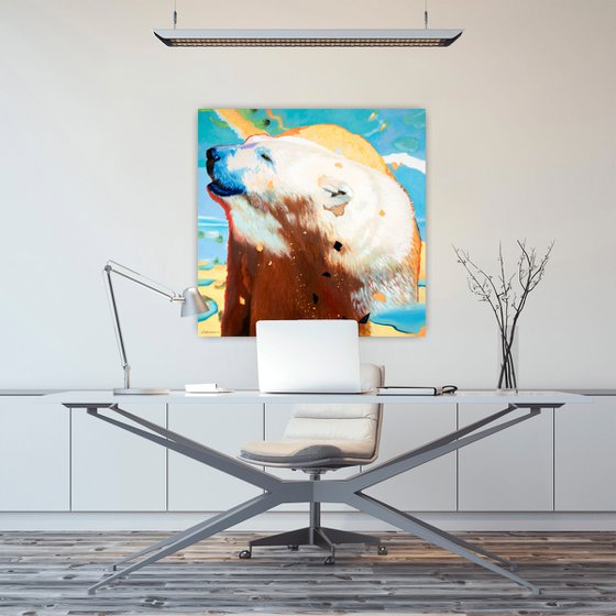 POLAR BEAR | ORIGINAL PAINTING, OIL ON CANVAS