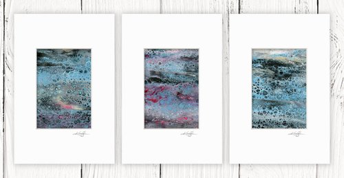 Abstract Dreams Collection 6 - 3 Small Matted paintings by Kathy Morton Stanion by Kathy Morton Stanion