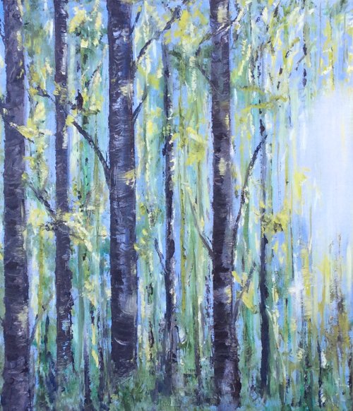 In to the Woods (large ready to hang canvas) by Lucy Smerdon