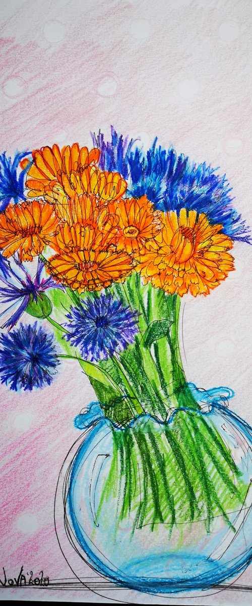 Cornflower Bouquet by Jelena Nova