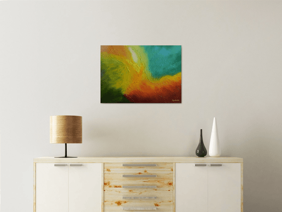 Storm Feathers - abstract aerial painting with texture; home, office decor; gift idea