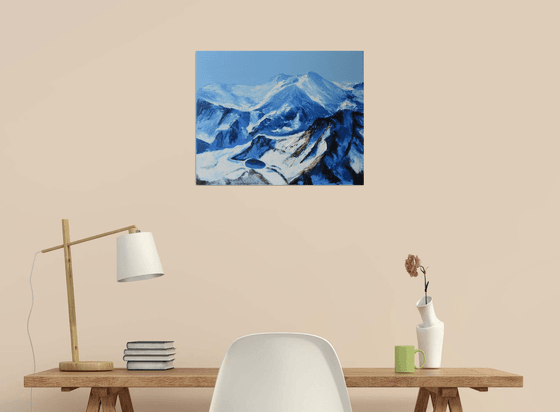 Gudauri, Georgia, mountain landscape wall art painting mountains snow art ski landscape mountains oil mountain view mountains and rocks