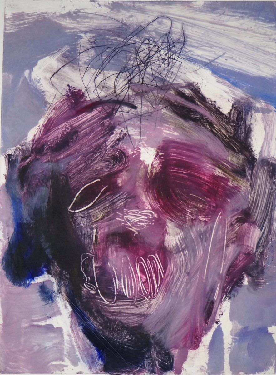 Expressive Portrait Limited Edition Print By Cynthia Gregorova, 8 X 12, Labyrinth Ii, Original Artwork