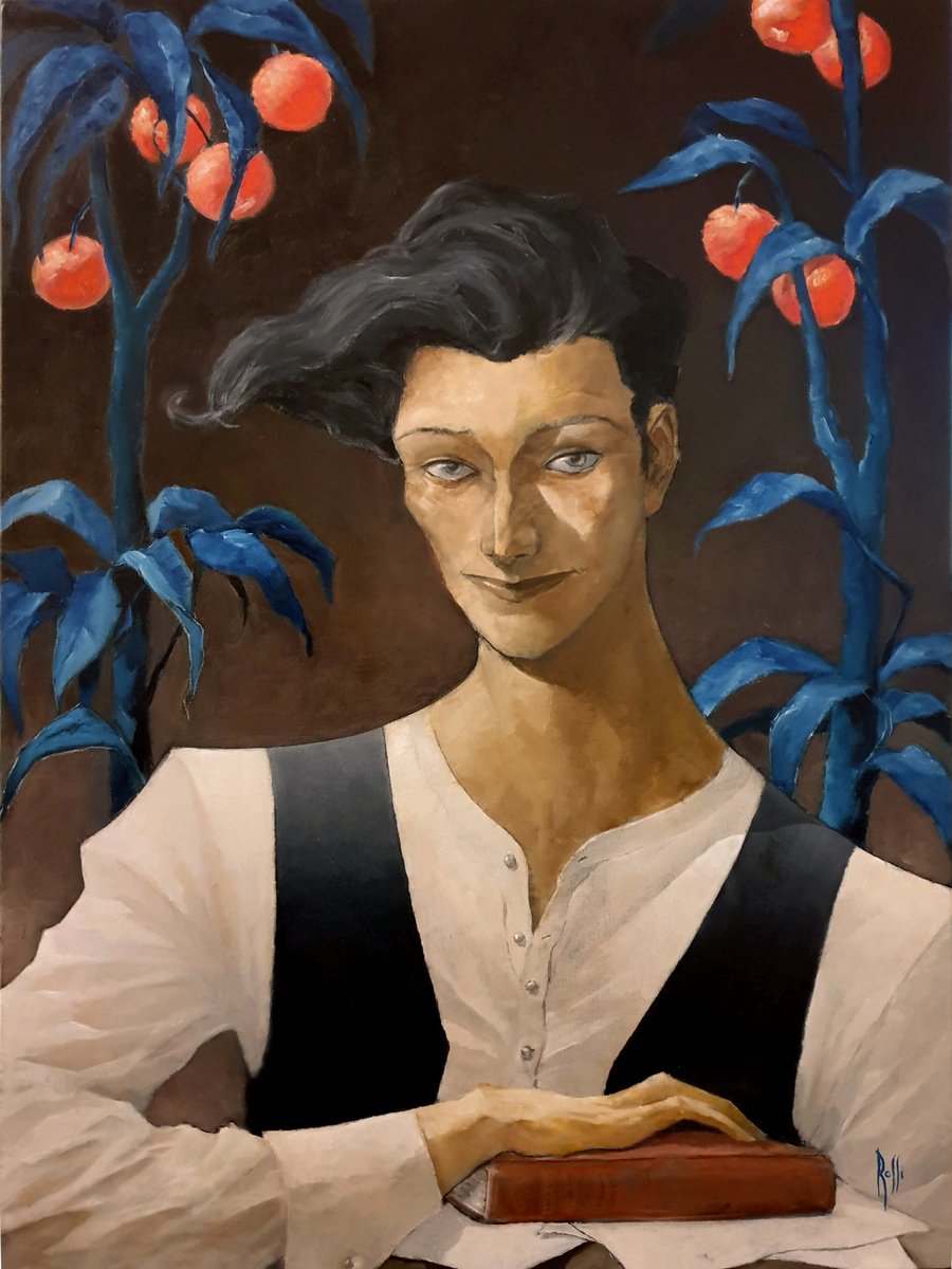 Impressionistic Portrait Oil Painting By Armando Rossi, 24 X 31, The Apprentice, Original Artwork