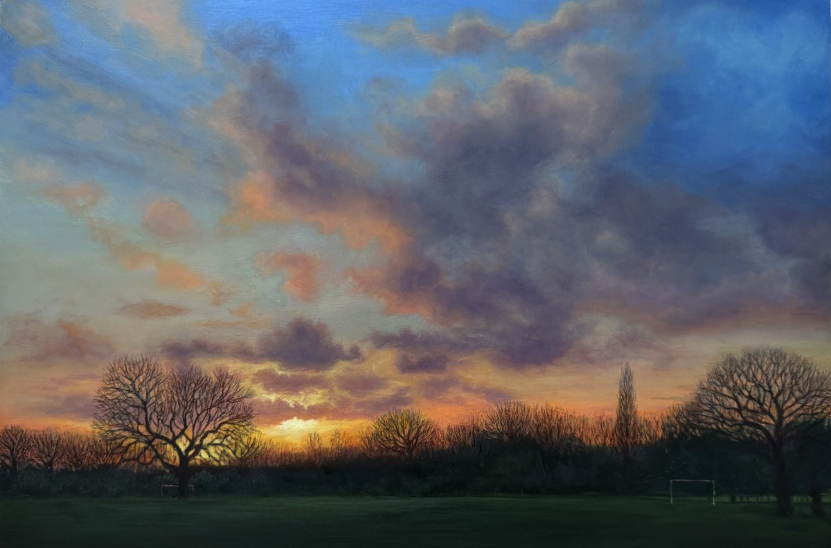 Sunset In The Park (Xxvii) By Diana Sandetskaya, 19 X 13, Artwork For Sale On Artfinder