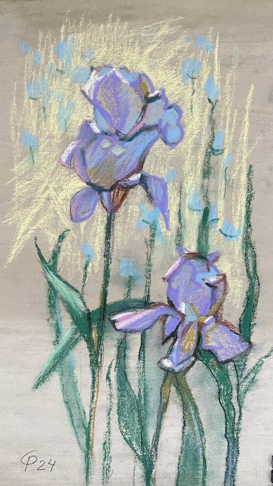 Blue irises, Ukraine artwork