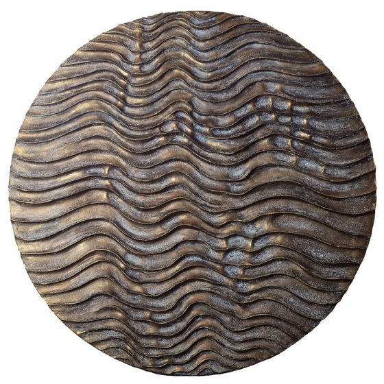 Round Erosion #06/10 | Abstract Bronze Wall Sculpture