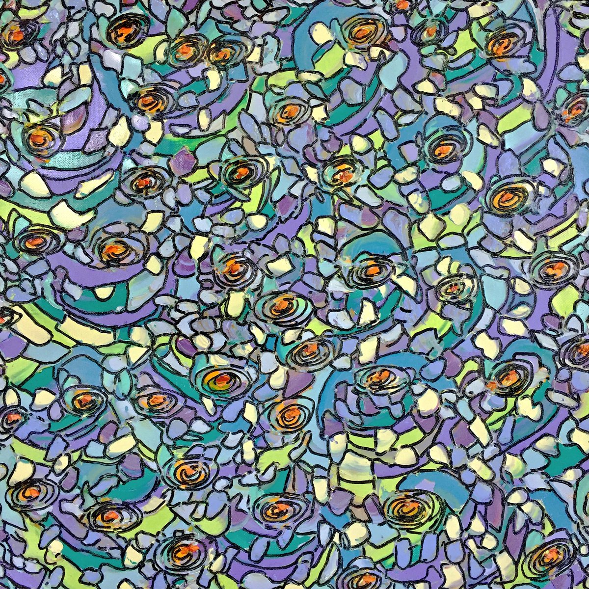 Expressive Botanical Oil Painting By Ann Parks Mccray, 20 X 20, Endless Bouquets, Original Artwork