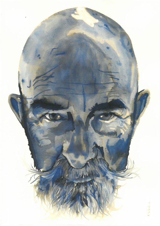 Old Man Head Portrait I Senior Age Face