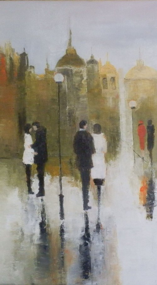 People on a street by Maria Karalyos