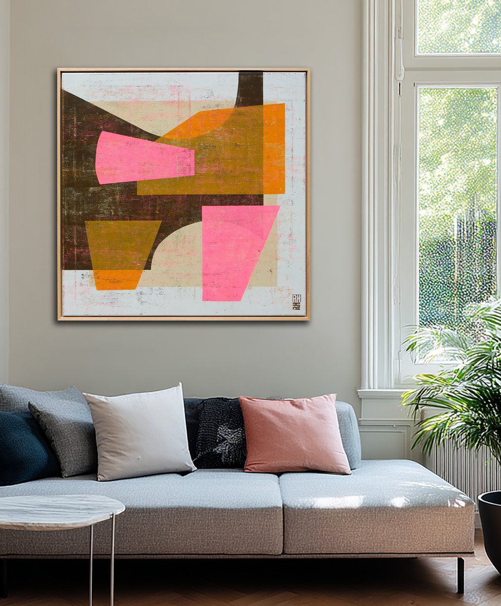 Fractured Fallen Pink Orange Brown By Ronald Hunter, 33 X 33, Artwork For Sale On Artfinder